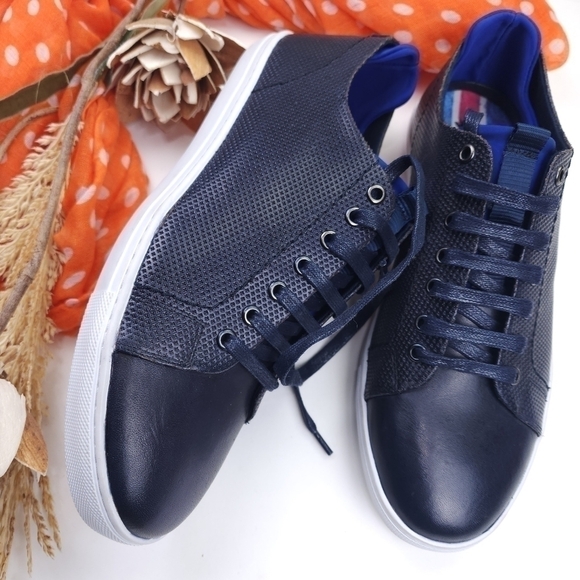 English Laundry Navy Leather Men's Loafer Sneakers Sz 9.5 - Picture 4 of 15